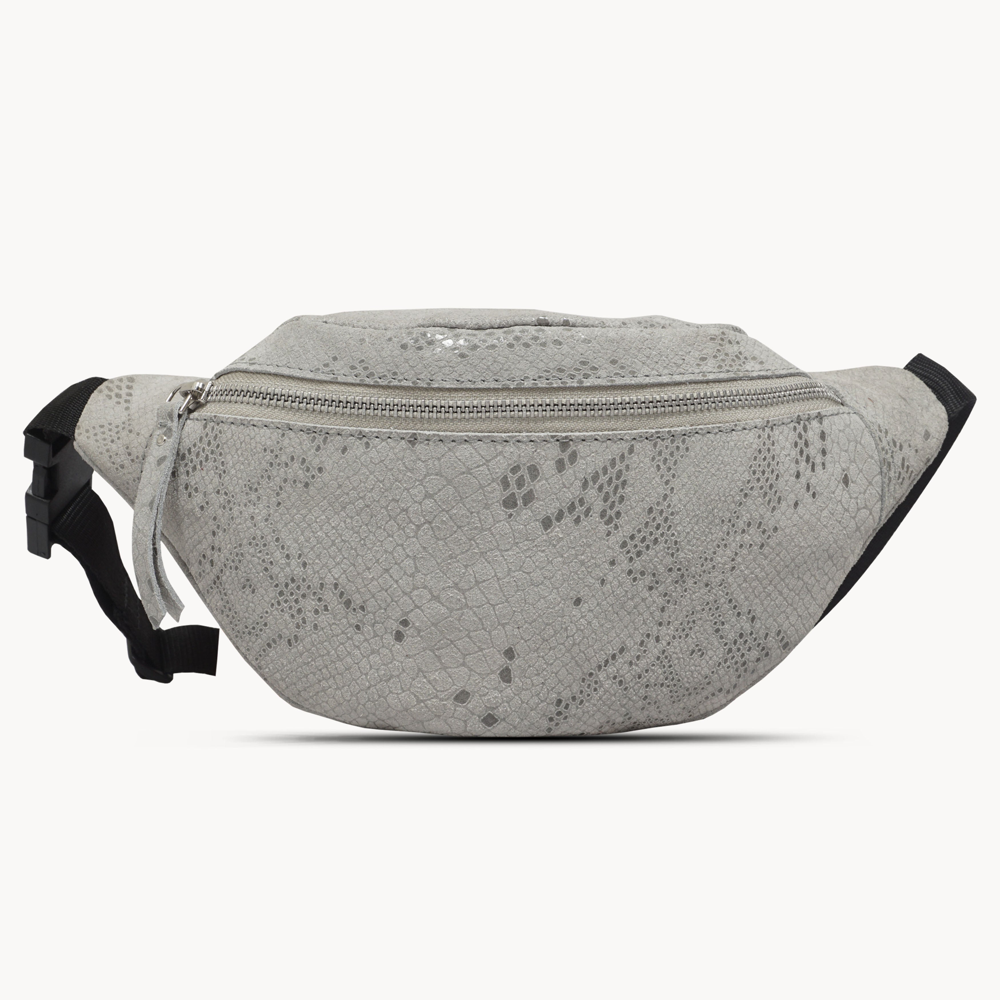 'NOAH' Grey Python Snake Leather Bum Belt Bag