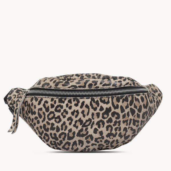 'NOAH' Brown Leopard Animal Print Leather Bum Belt Bag