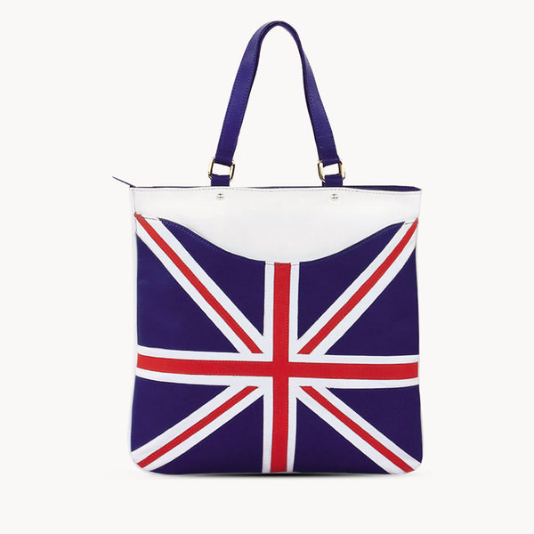 'OASIS' Union Jack Designer Leather Large Tote Bag