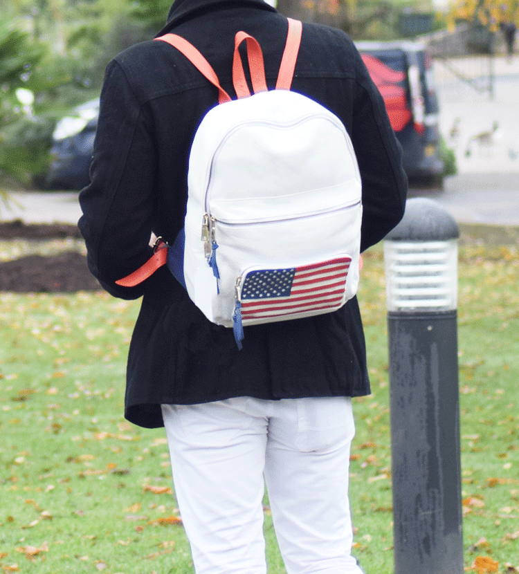 'WASHINGTON' White Designer Full Grain Leather Laptop Backpack
