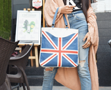 'OASIS' Union Jack Designer Leather Large Tote Bag