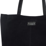 'PAIGE' Black Real Leather + Pewter Metallic Leather Tote Bag