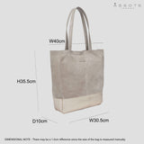 'PAIGE' Pink Real Leather + Rose Gold Metallic Leather Tote Bag