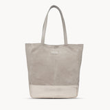'PAIGE' Pink Real Leather + Rose Gold Metallic Leather Tote Bag
