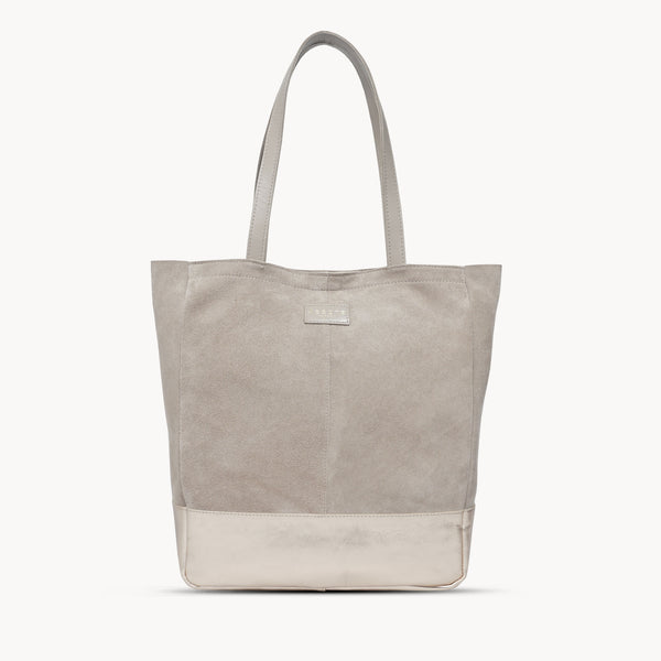'PAIGE' Pink Real Leather + Rose Gold Metallic Leather Tote Bag