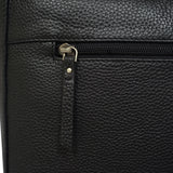 'PAMELA' Black Pebble Grain Real Leather Designer Shoulder Hobo Bag