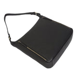 'PAMELA' Black Pebble Grain Real Leather Designer Shoulder Hobo Bag