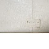 'PAMELA' Camelish Off White Pebble Grain Real Leather Designer Shoulder Hobo Bag