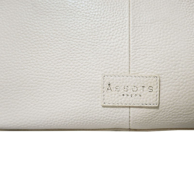 'PAMELA' Camelish Off White Pebble Grain Real Leather Designer Shoulder Hobo Bag