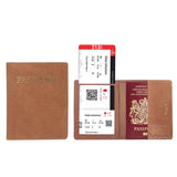 Tan Bifold Genuine Leather Passport Holder