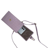 'PETRA' Lilac Croc Real Leather Mobile Phone Crossbody Bag