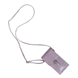 'PETRA' Lilac Croc Real Leather Mobile Phone Crossbody Bag