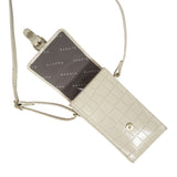 'PETRA' Off White Croc Real Leather Mobile Phone Crossbody Bag