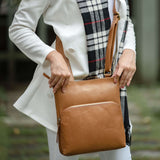 'CANARY' Tan Vintage Leather Crossbody bag