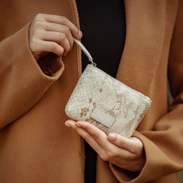 'DENISE' Nude Python Snake Real Leather Purse Wallet