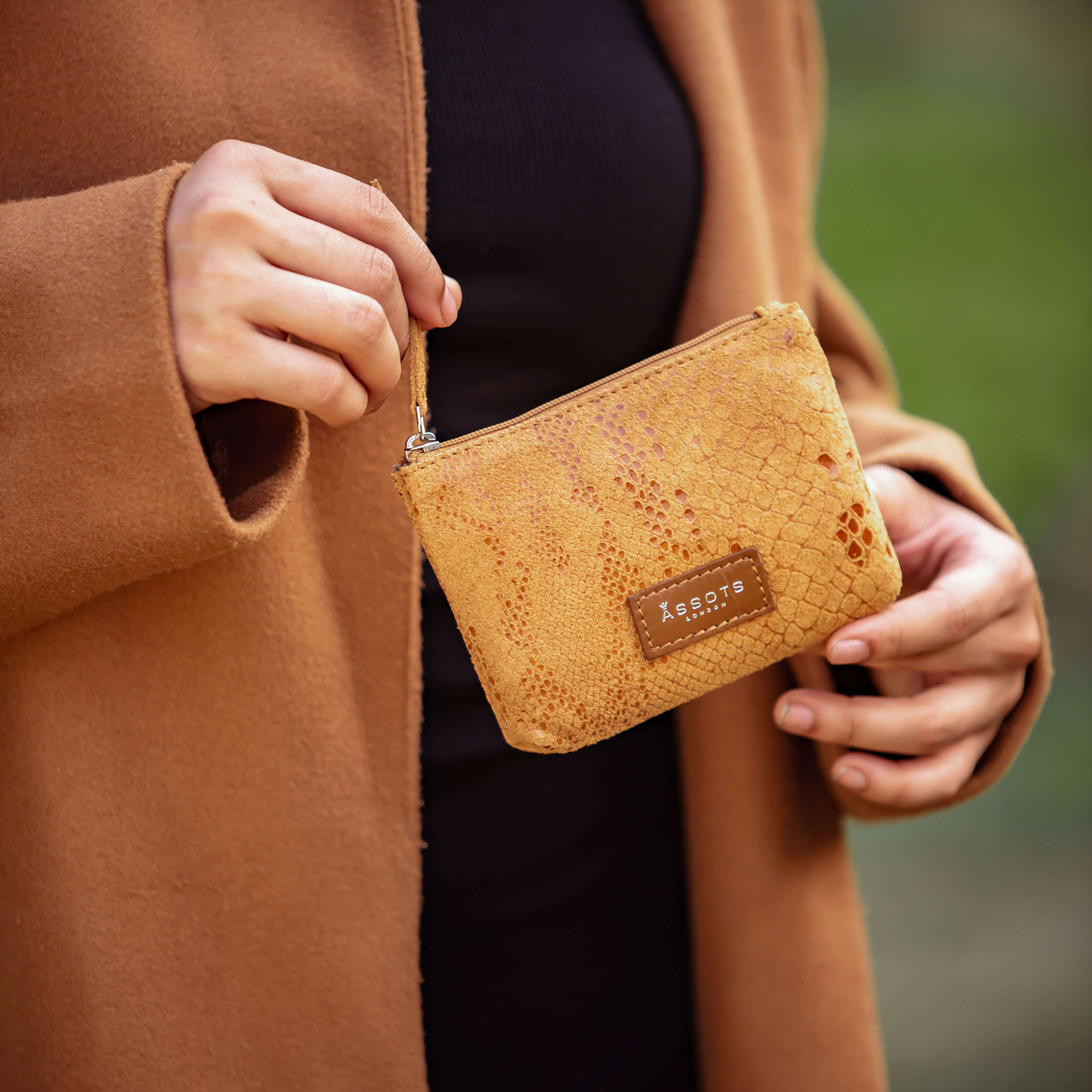 'DENISE' Tan Python Snake Real Leather Purse Wallet