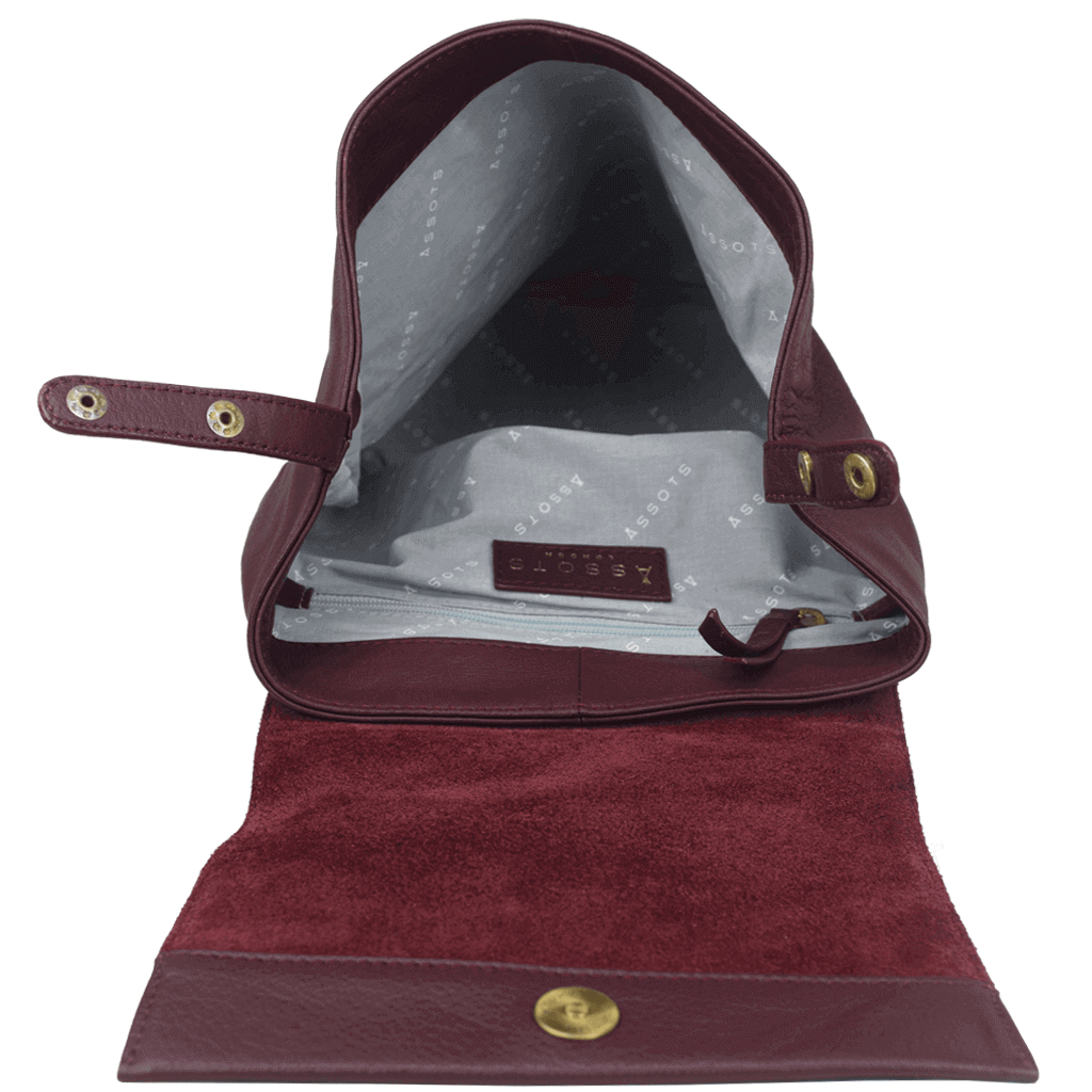 'JERMYN' Classic Burgundy Full Grain Leather Flap-over Backpack