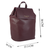 'JERMYN' Classic Burgundy Full Grain Leather Flap-over Backpack
