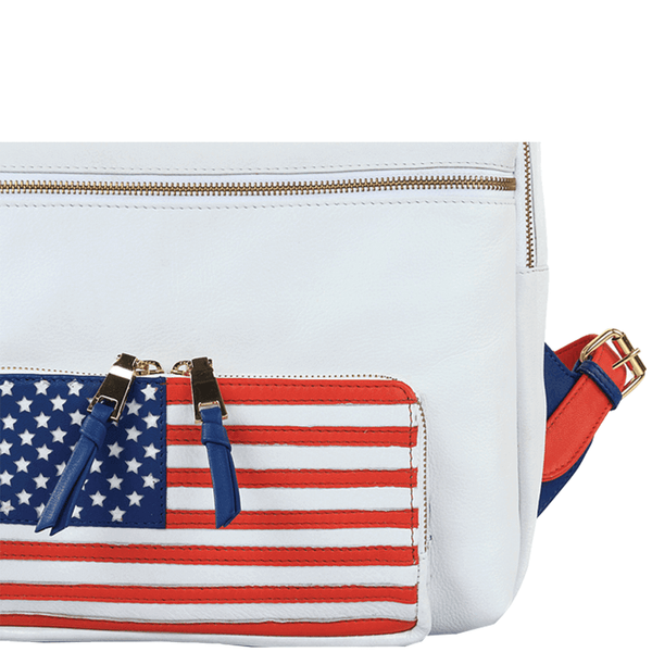 'WASHINGTON' White Designer Full Grain Leather Laptop Backpack