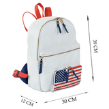'WASHINGTON' White Designer Full Grain Leather Laptop Backpack