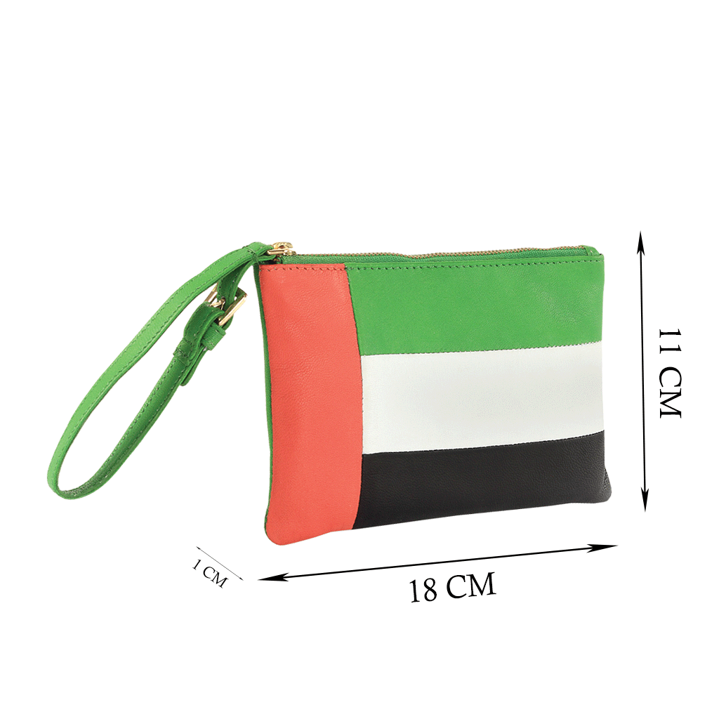 'ARABIAN' Country Flag Designer Leather Wristlet