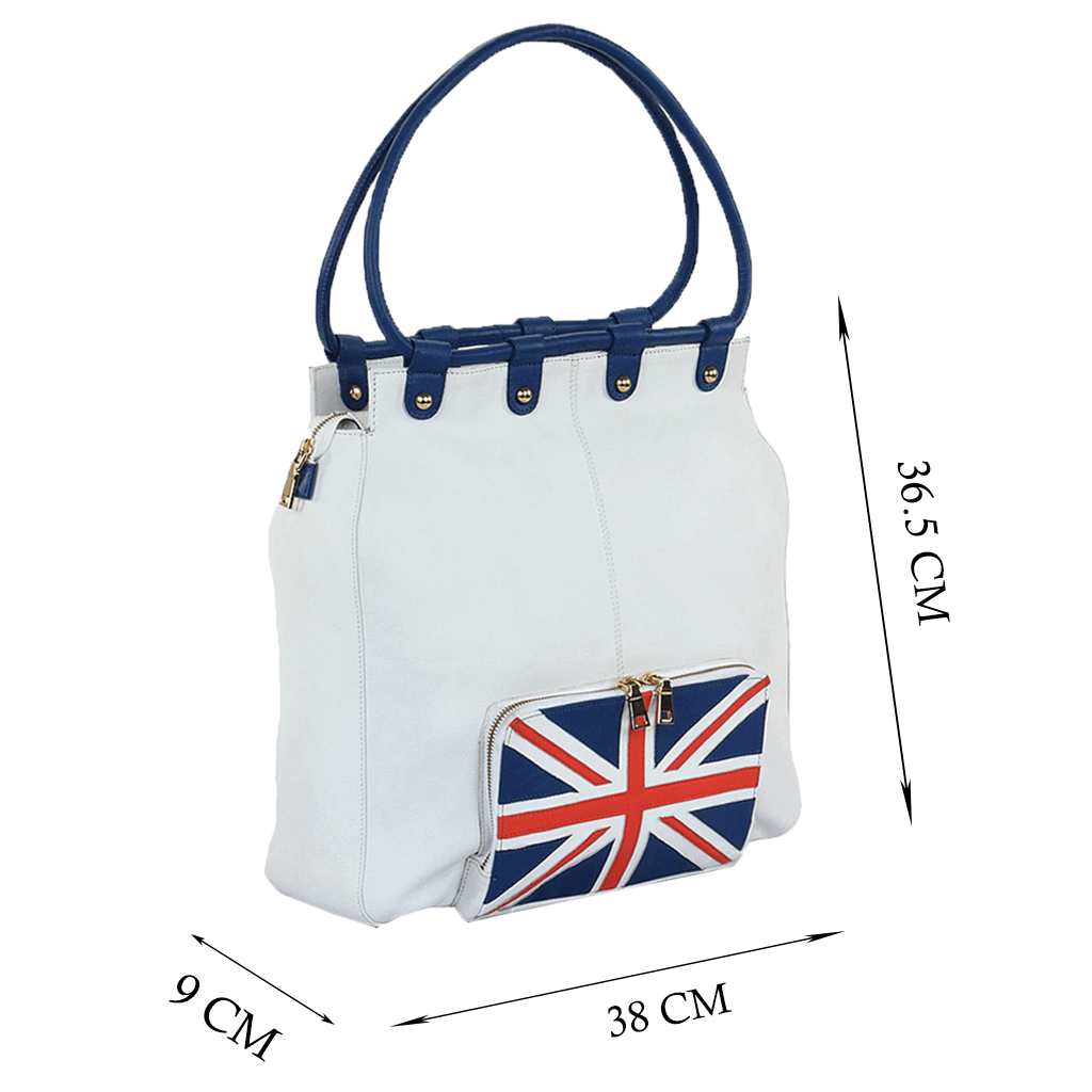 'PARADISE' Union Jack Designer Leather Large Shopper Bag
