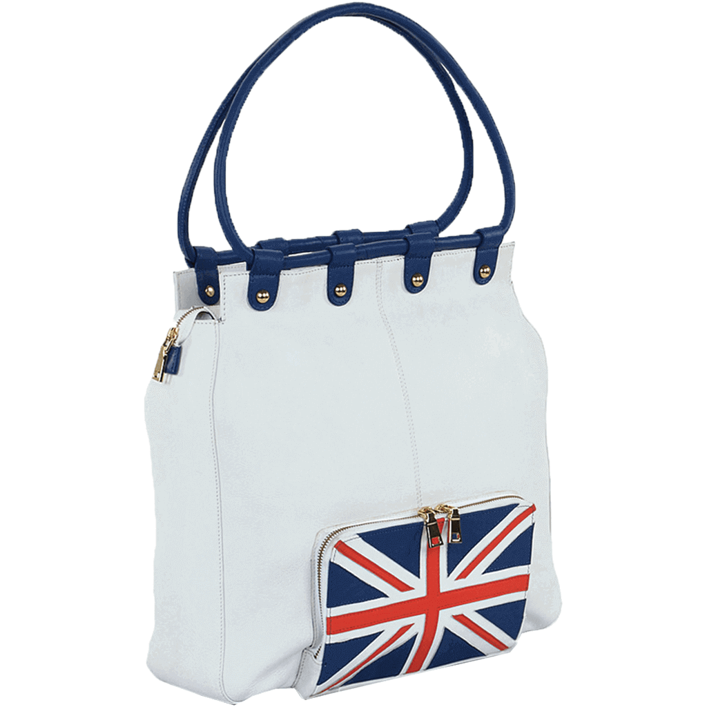 'PARADISE' Union Jack Designer Leather Large Shopper Bag