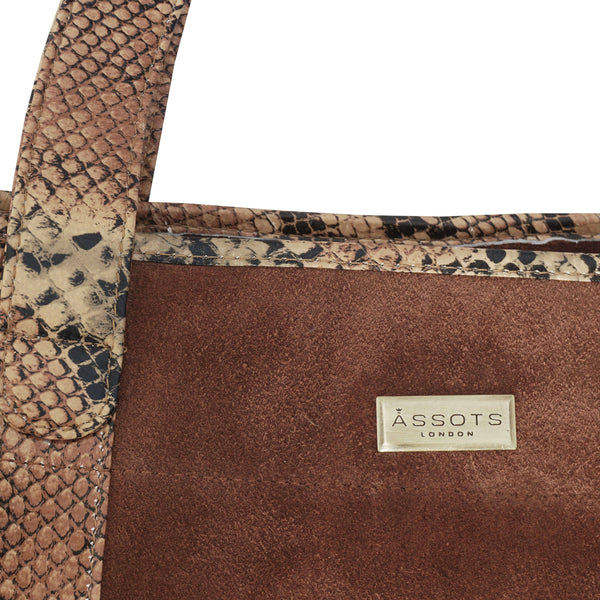 'POLLY' Brown Real Suede Leather Oversized Designer Tote Bag