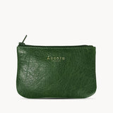 'Poppy' Tree Top Green Full Grain Leather Zip Top Coin Purse