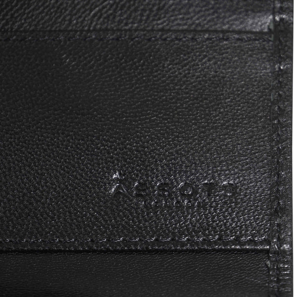 'PRESTON' Black Trifold Vegetable Tanned Real Leather Purse