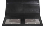 'PRESTON' Black Trifold Vegetable Tanned Real Leather Purse