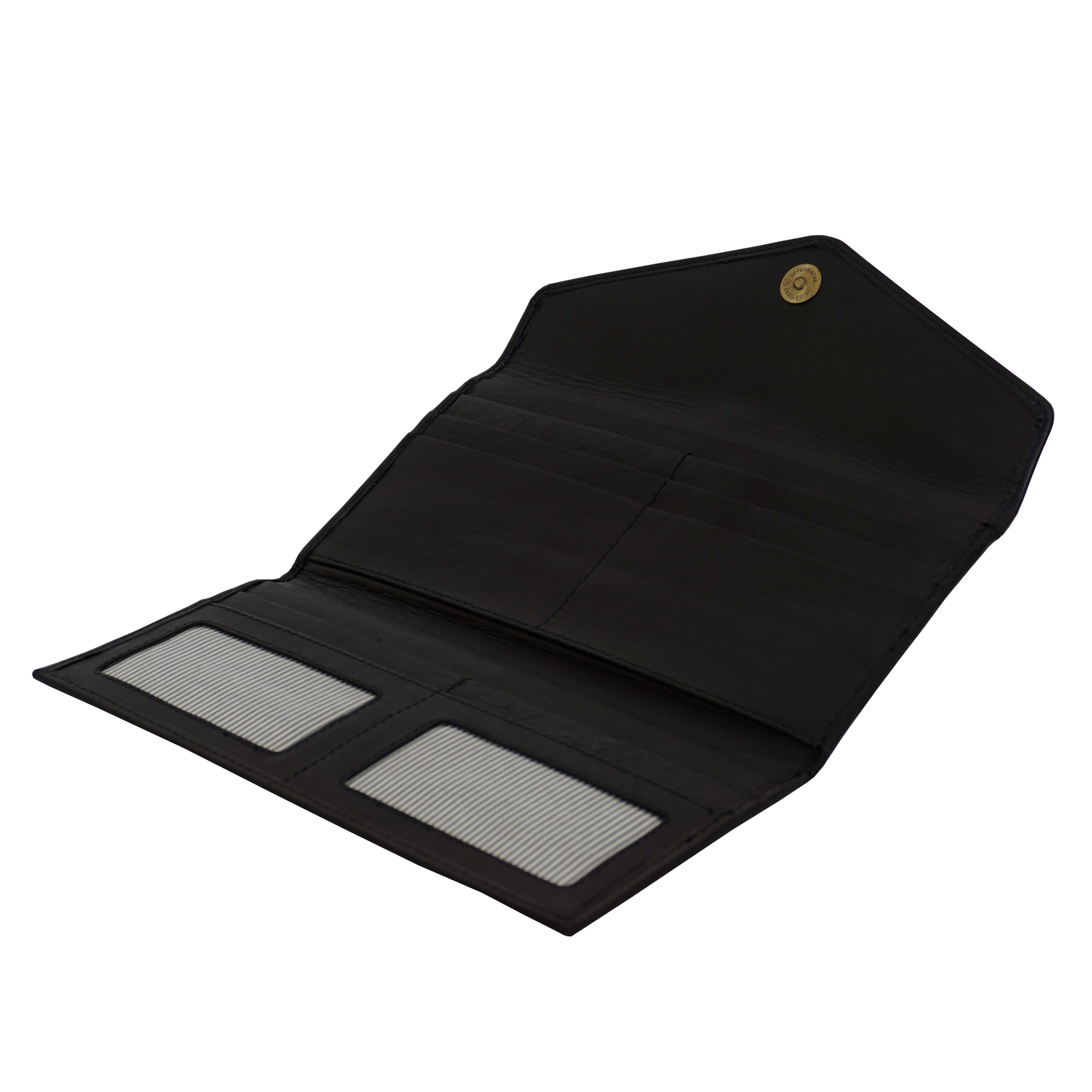 'PRESTON' Black Nappa Trifold Leather Purse