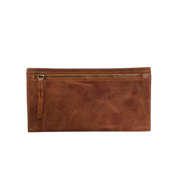 'PRESTON' Tan Trifold Vegetable Tanned Real Leather Purse