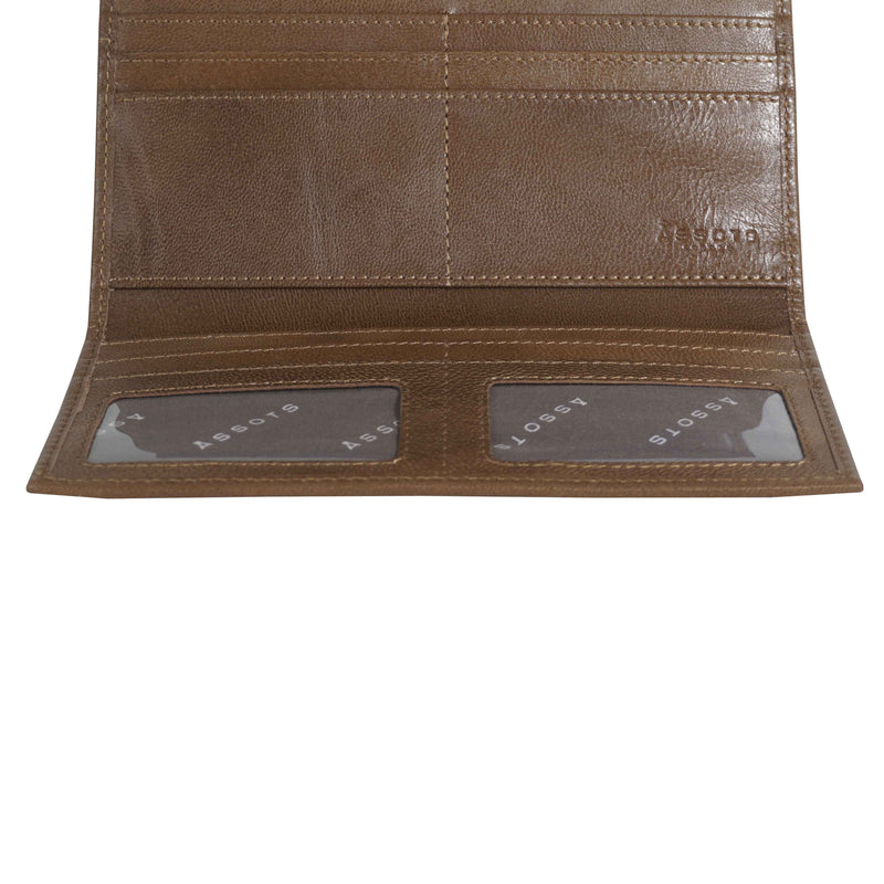 'PRESTON' Tan Trifold Vegetable Tanned Real Leather Purse