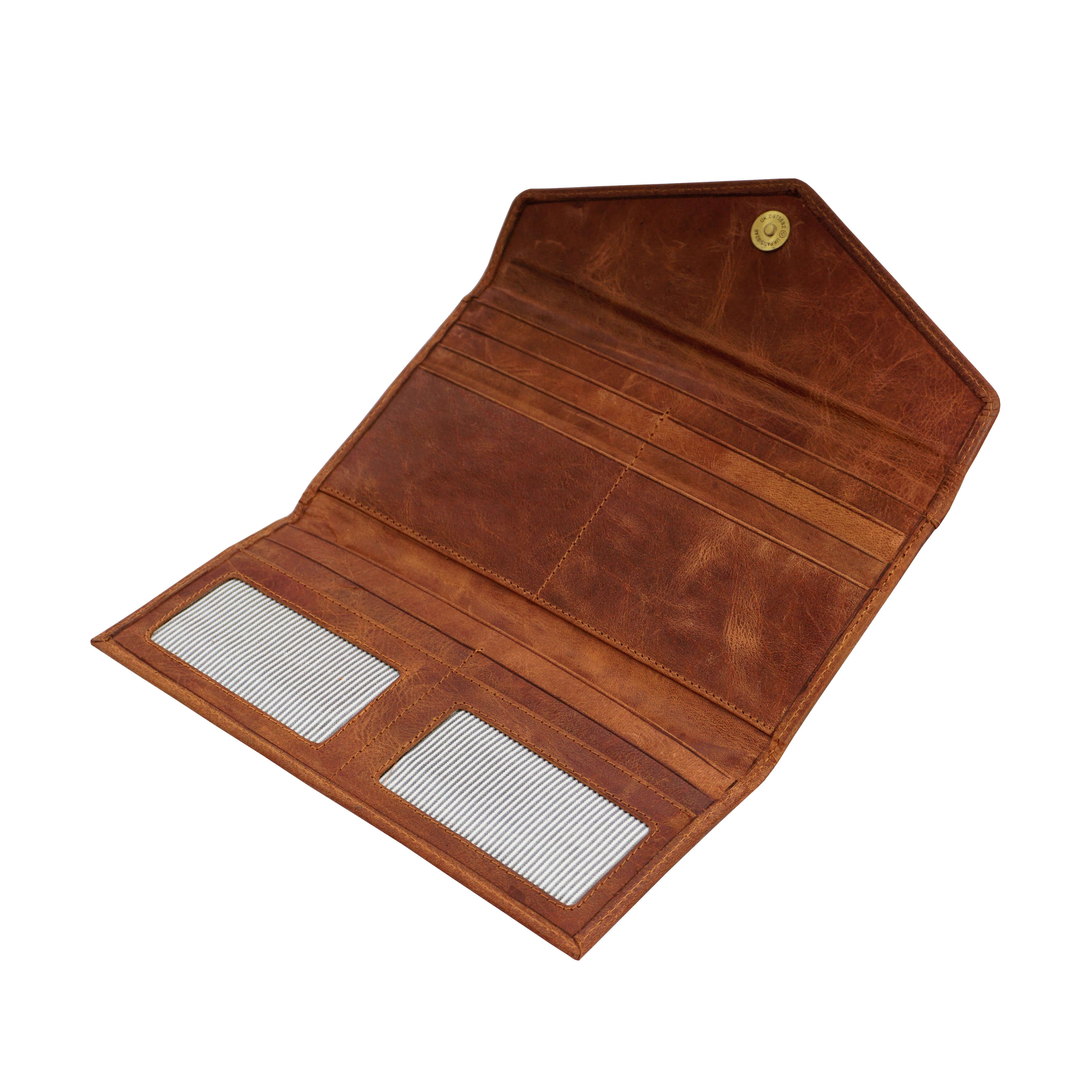 'PRESTON' Tan Trifold Vegetable Tanned Real Leather Purse