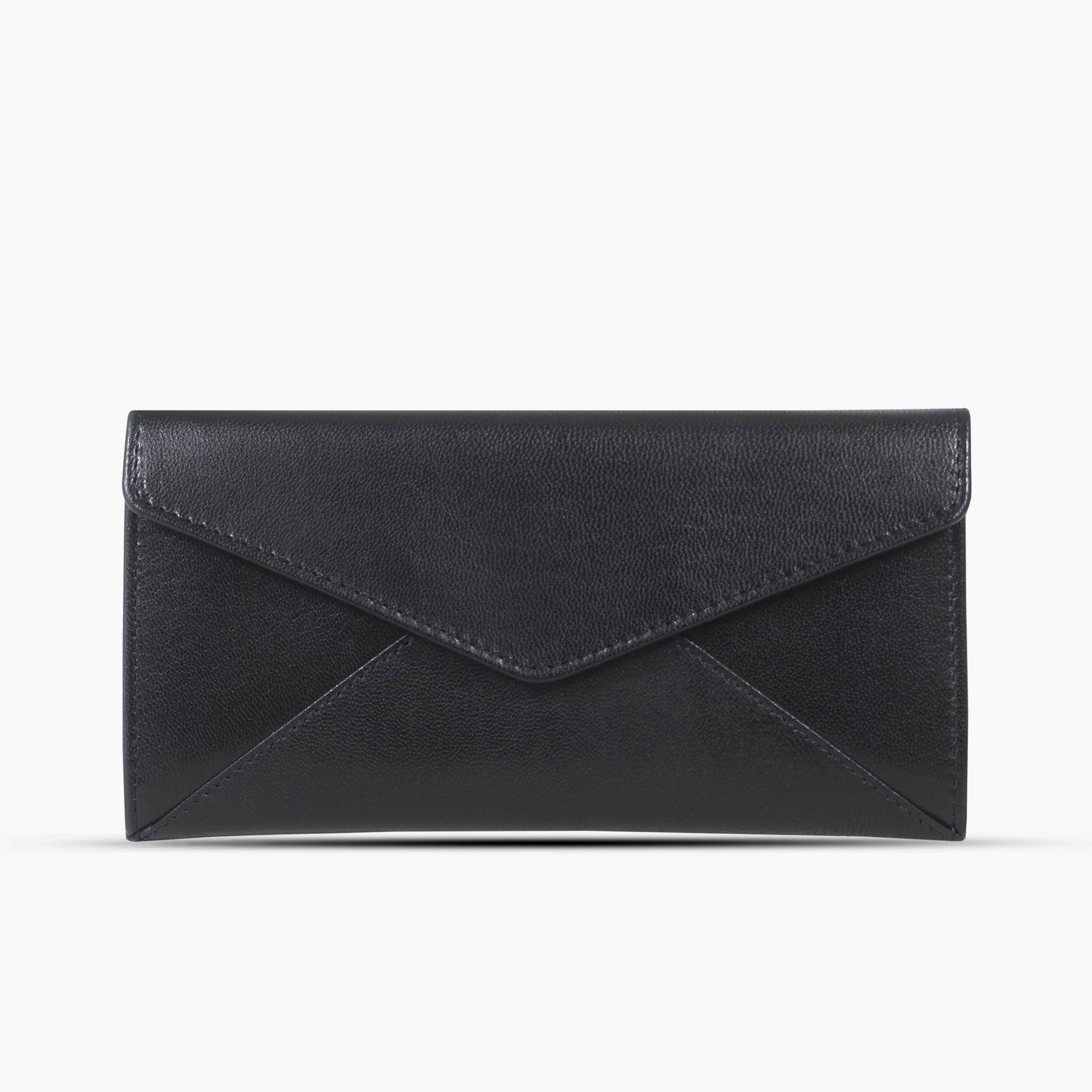 'PRESTON' Black Trifold Vegetable Tanned Real Leather Purse
