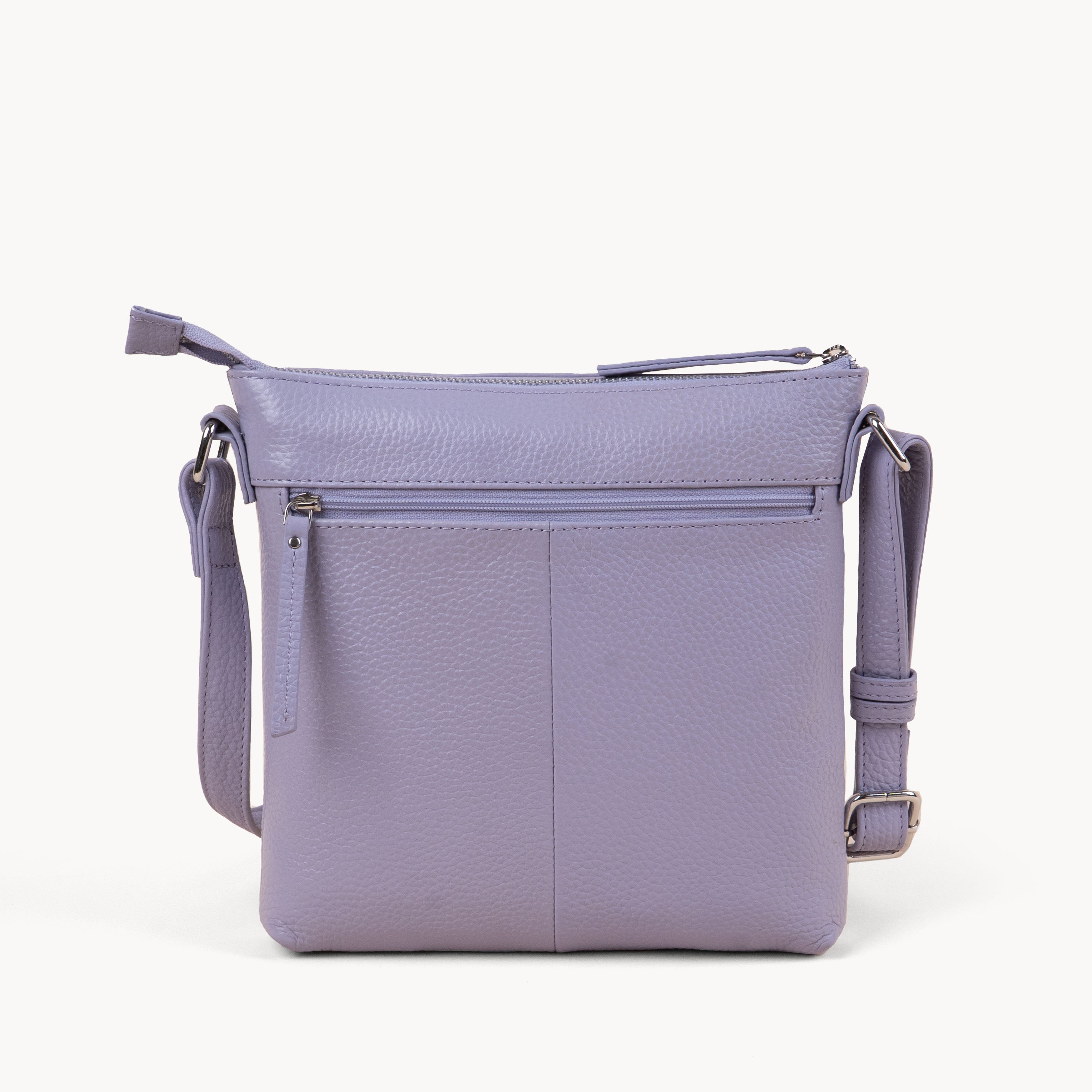 'RUE' Lilac Pebble Grain Real Leather Crossbody Bag