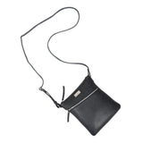 'ROSY' Black Pebble Grain Soft Real Leather Crossbody Bag