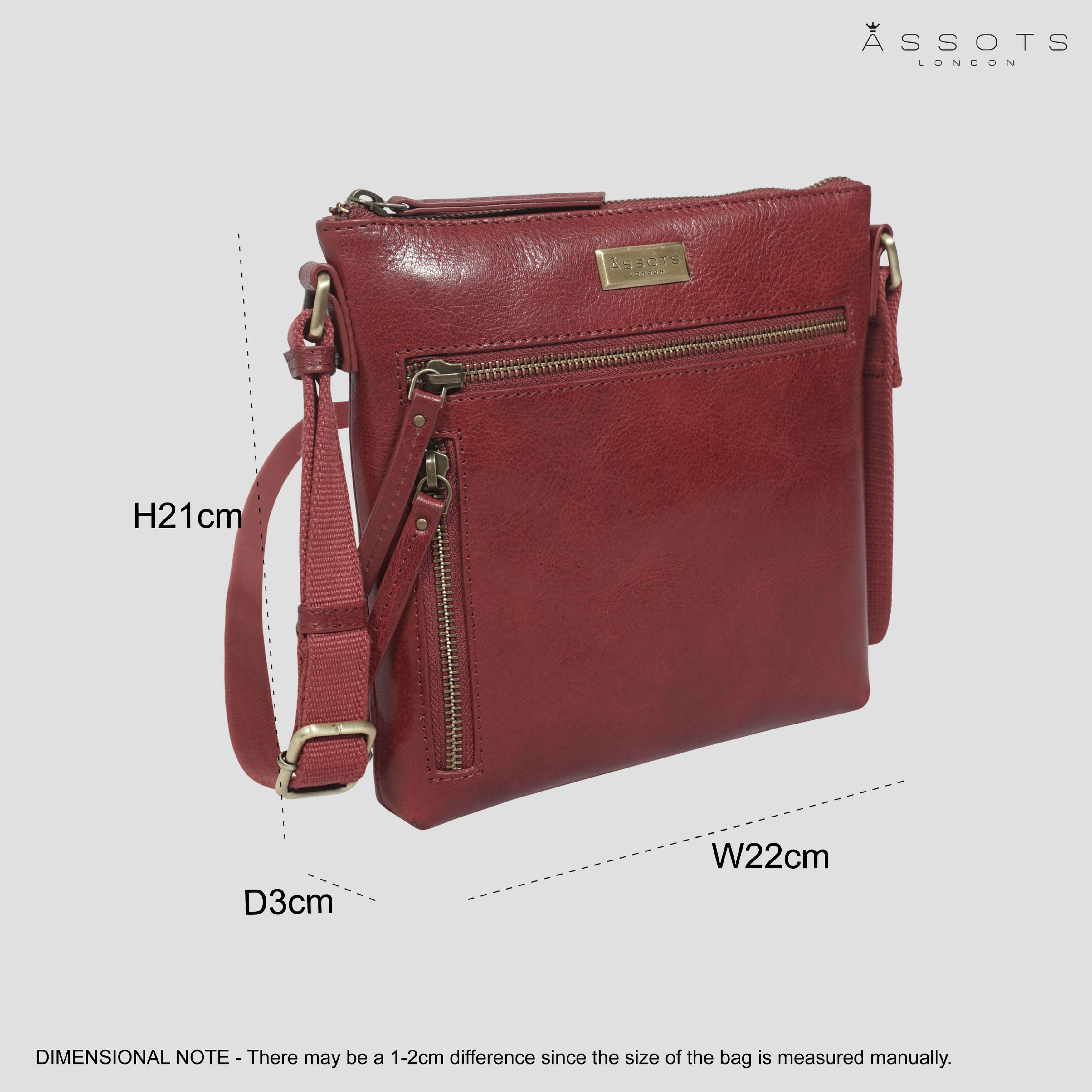 'RUE' Chilli Pepper Waxy VT Real Leather Crossbody Bag