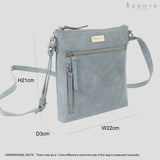 'RUE' Distressed Denim Real Leather Crossbody Bag