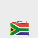 'S. AFRICAN' Country Flag Designer Leather Wristlet
