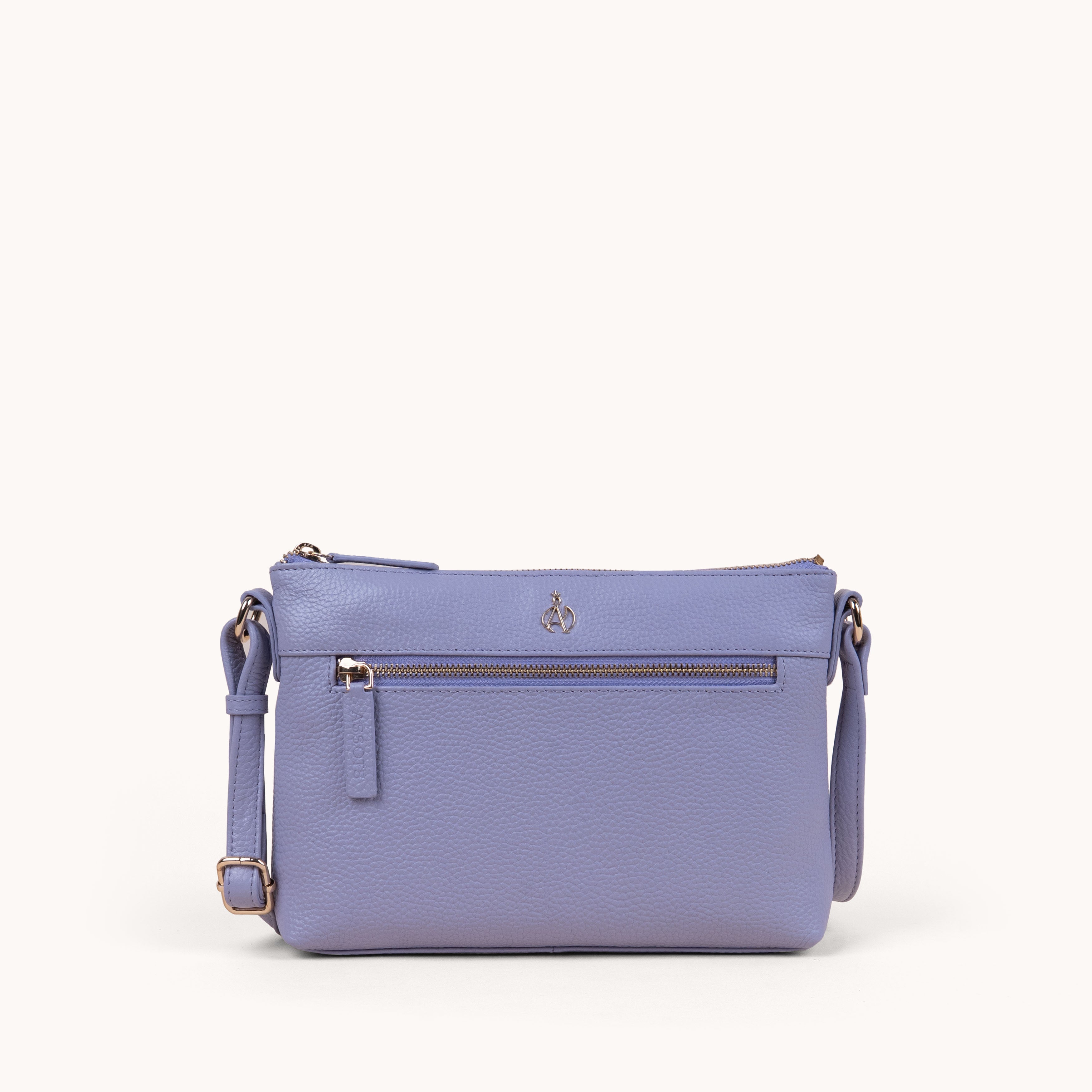 BECKY' Lilac Pebble Grain Real Leather Crossbody Bag | Assots