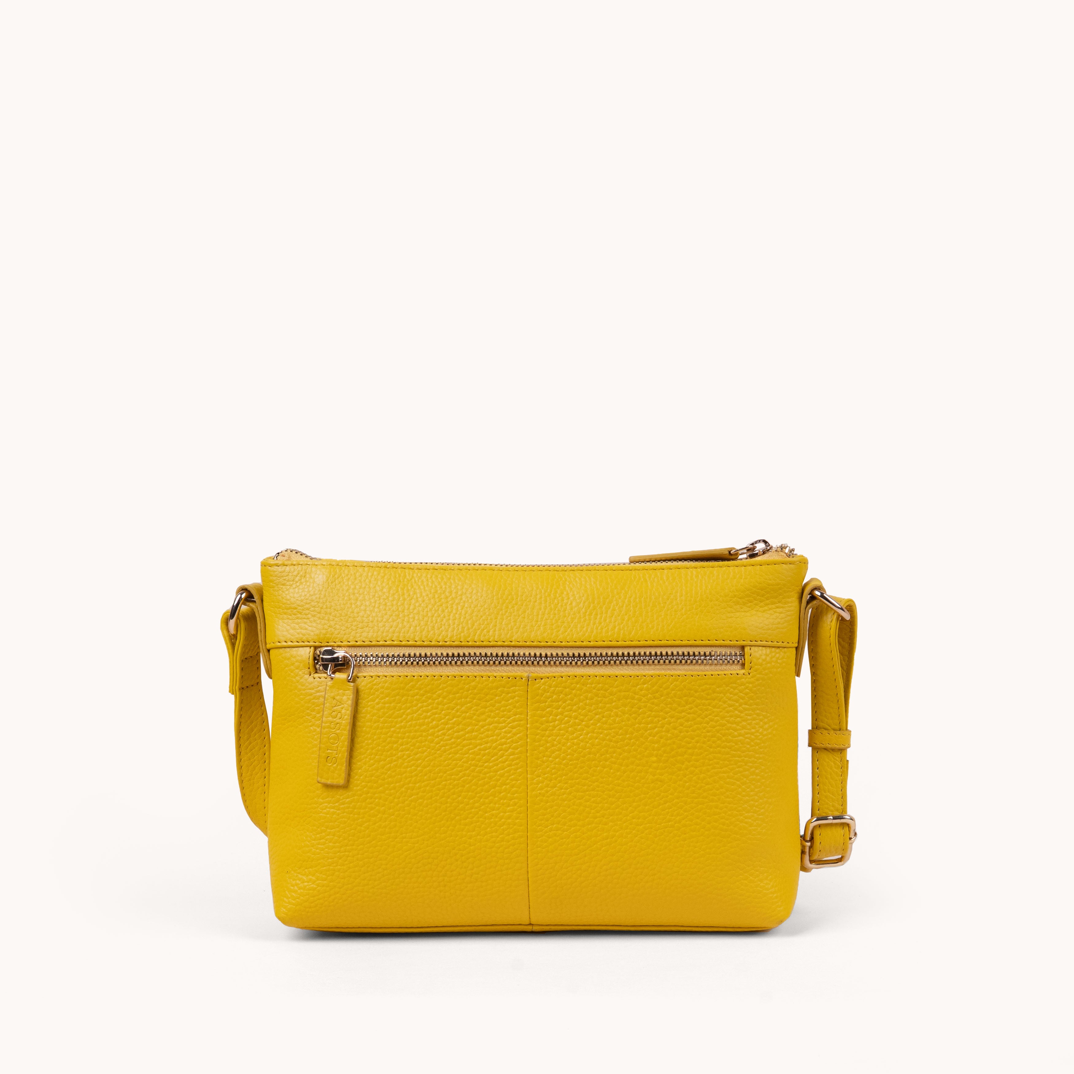 'BECKY' Sunflower Pebble Grain Real Leather Crossbody Bag