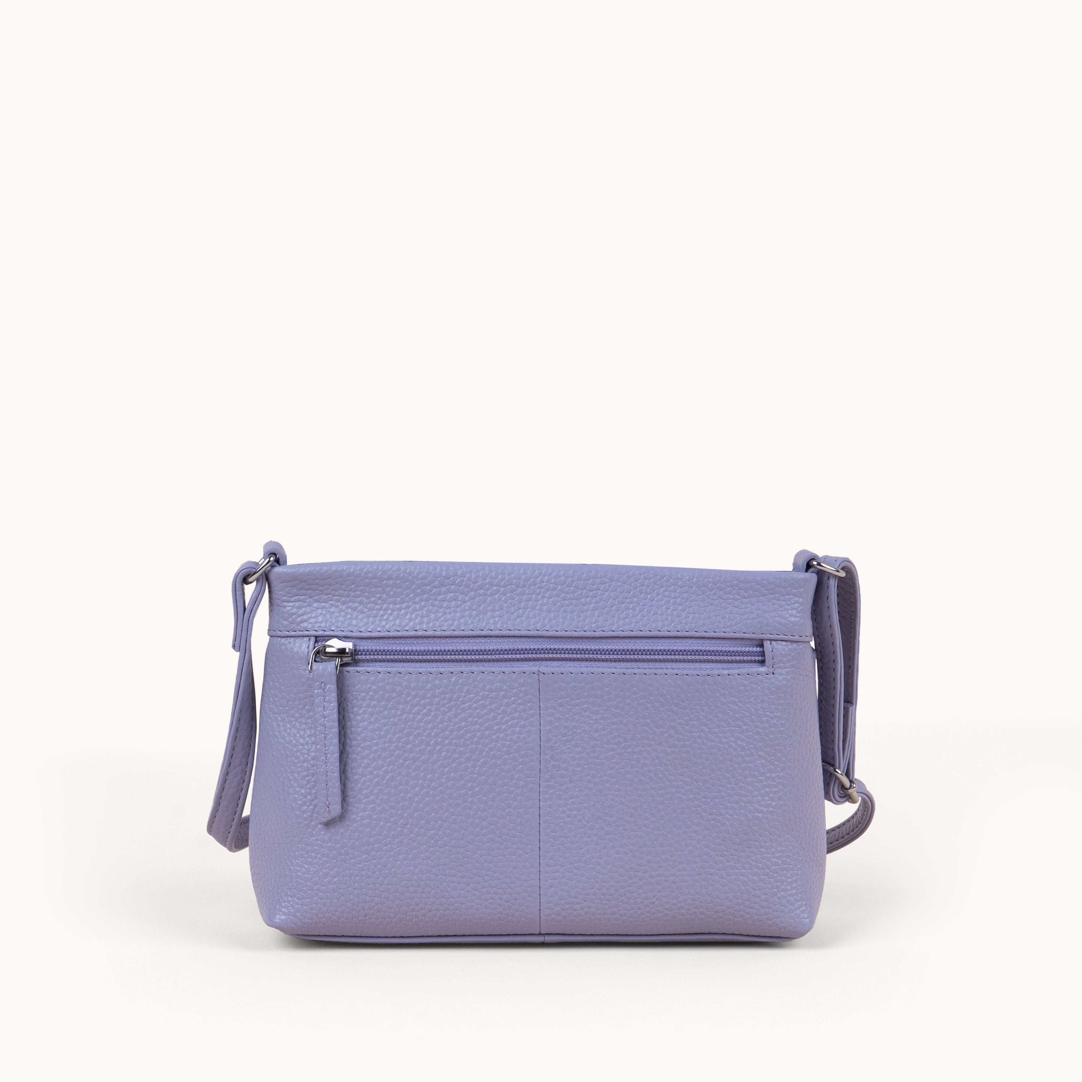 'SANDRA' Lilac Pebble Grain Real Leather Crossbody Bag