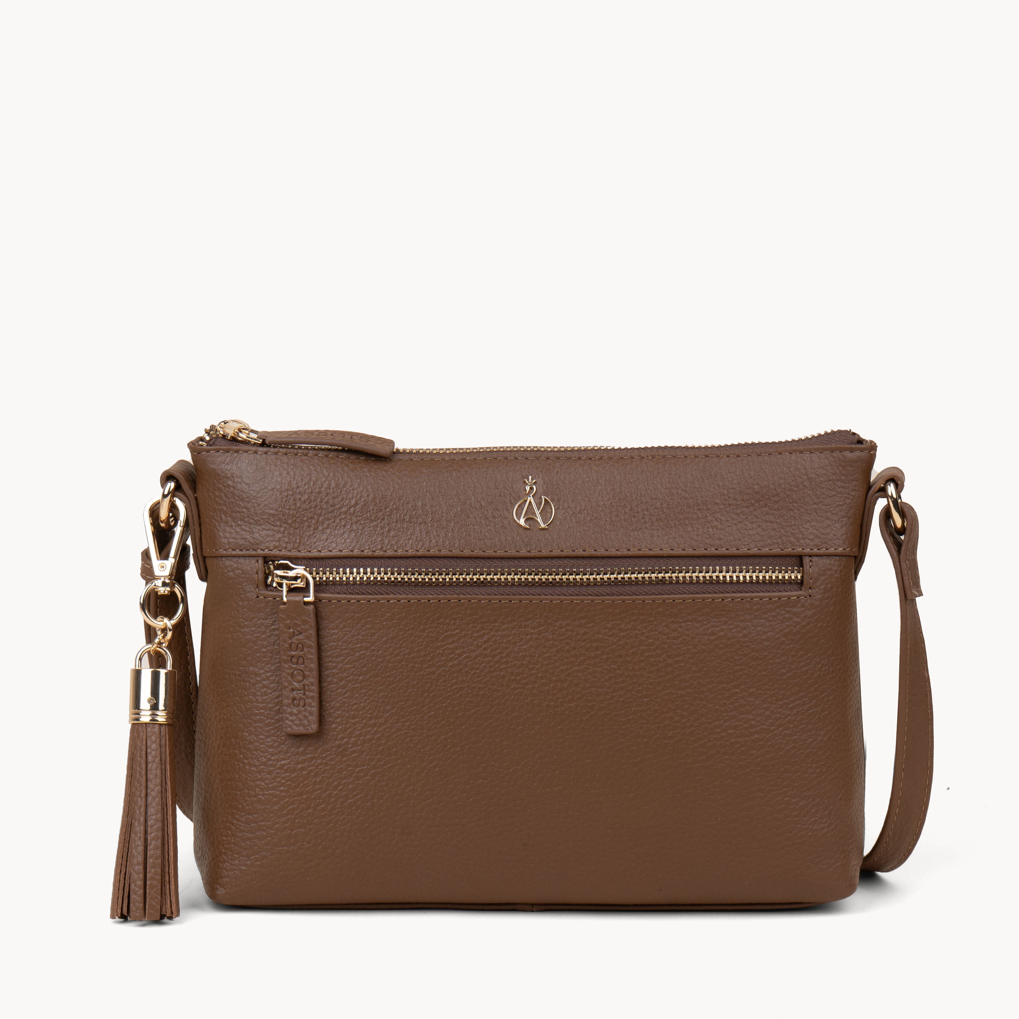 The Tan Genuine Leather Gold Tassel