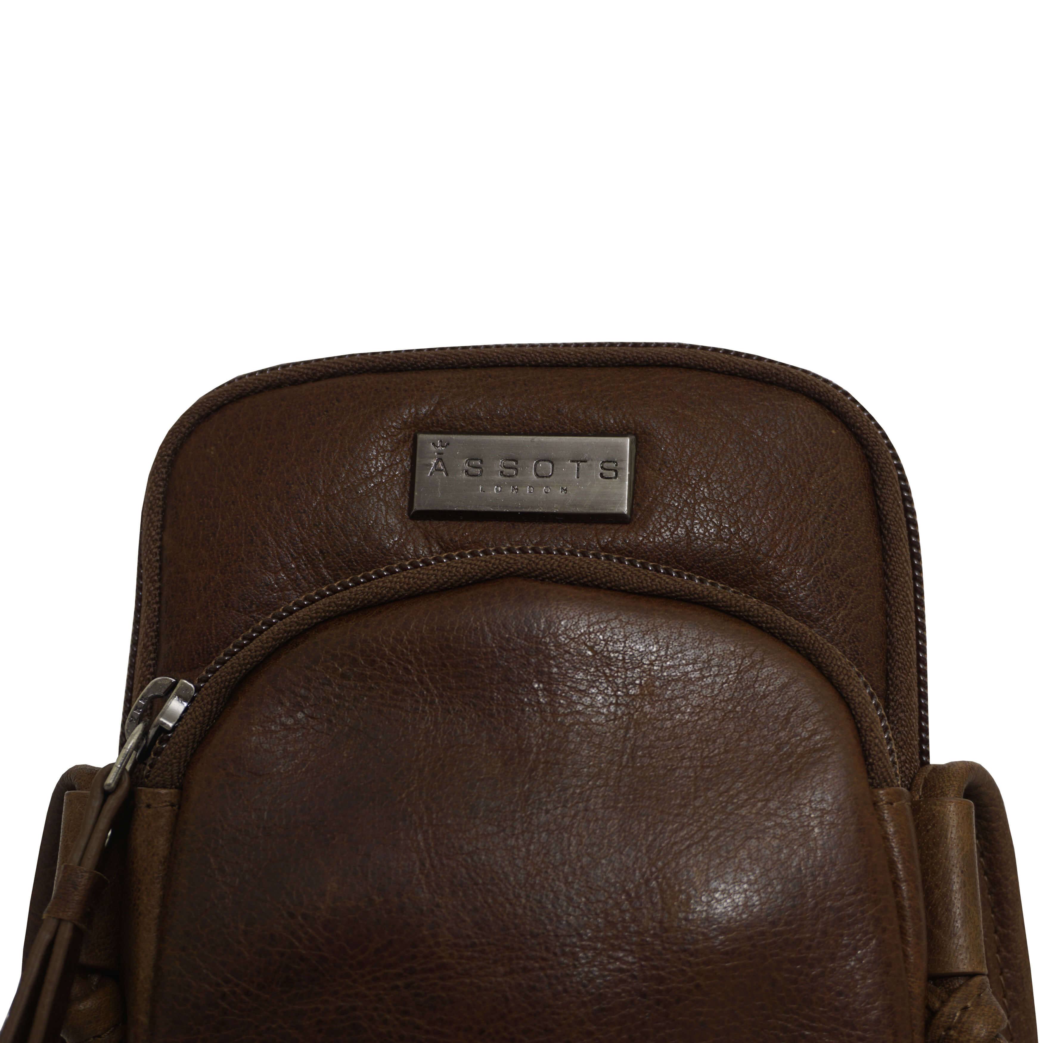 'SARAH' Tan Vintage Natural Grain Leather Mini Crossbody Bag
