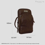 'SARAH' Tan Vintage Natural Grain Leather Mini Crossbody Bag