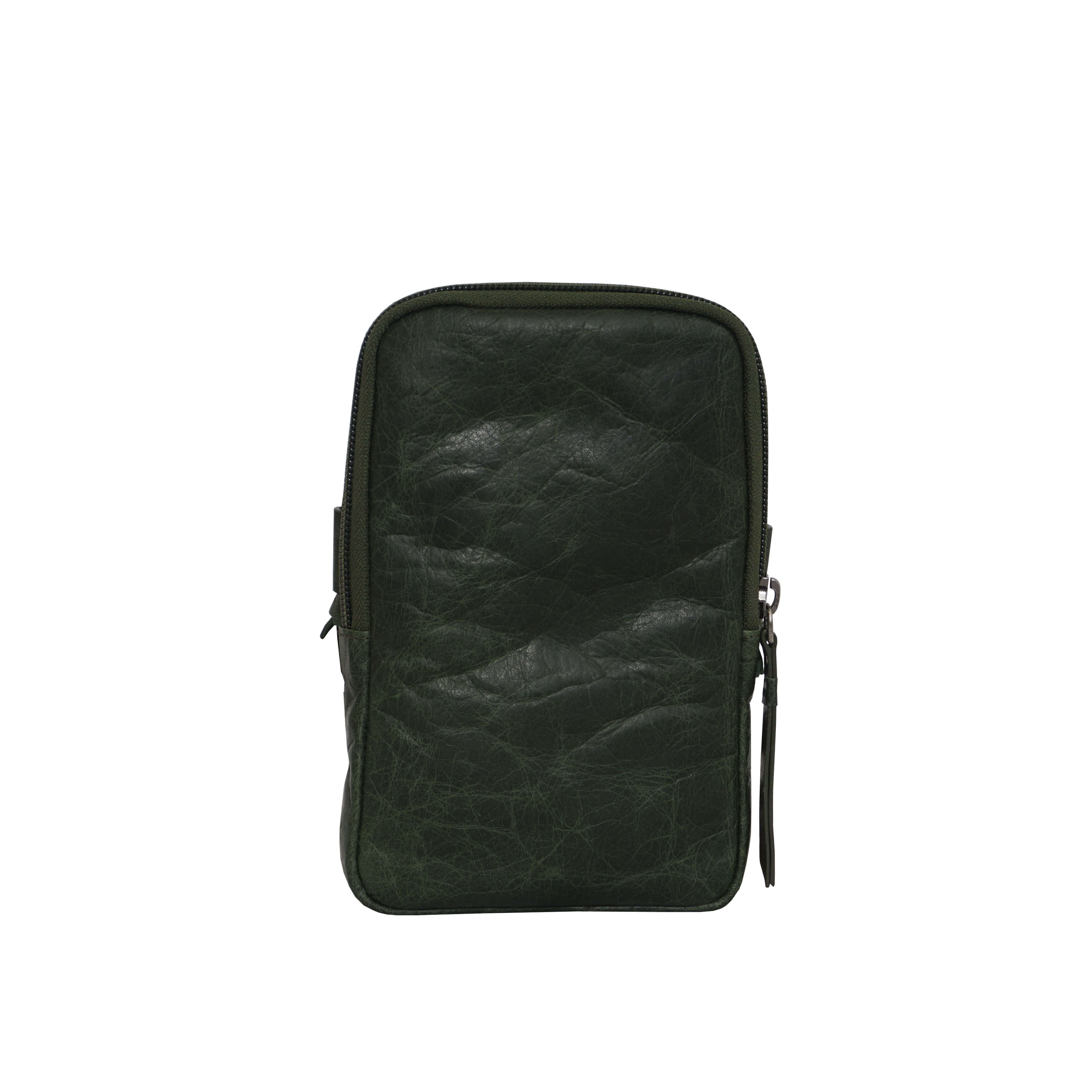 'SARAH' Tree Top Green Vintage Natural Grain Leather Mini Crossbody Bag