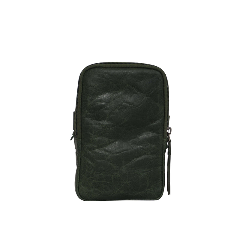 'SARAH' Tree Top Green Vintage Natural Grain Leather Mini Crossbody Bag