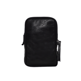 'SARAH' Black Vintage Natural Grain Leather Mini Crossbody Bag